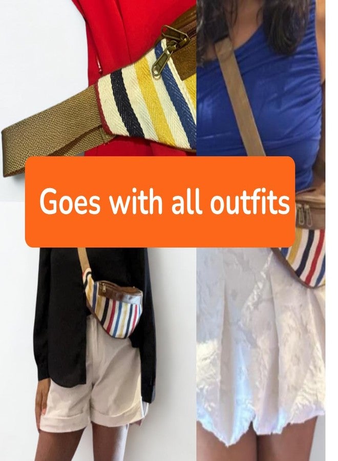 نومادو  حقائب نومادو كروس بودي للنساء - حقيبة كروس بودي وحقيبة خصر في آن واحد، حزام قابل للتعديل، حقيبة سفر خفيفة الوزن وواسعة، حقيبة خصر متينة من قماش الجاكار للأمهات - Image 4